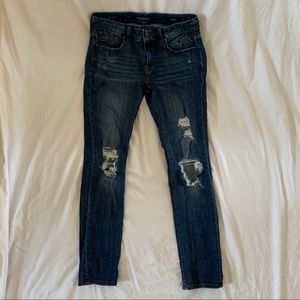 Dark Wash Ripped Skinny Jeans